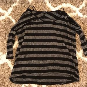 Black and sparkle 3/4 top